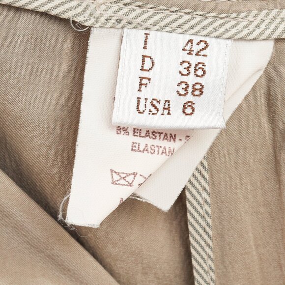 Brunello Cucinelli Taupe Silk Pleated Trousers - Picture 9 of 10